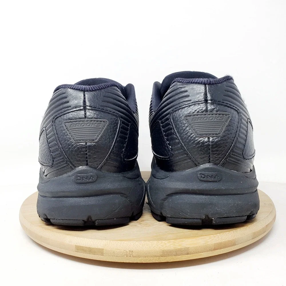 Brooks Addiction Walker Shoe Men 9.5 2E WIDE Black Sneaker Straps Slip Resistant